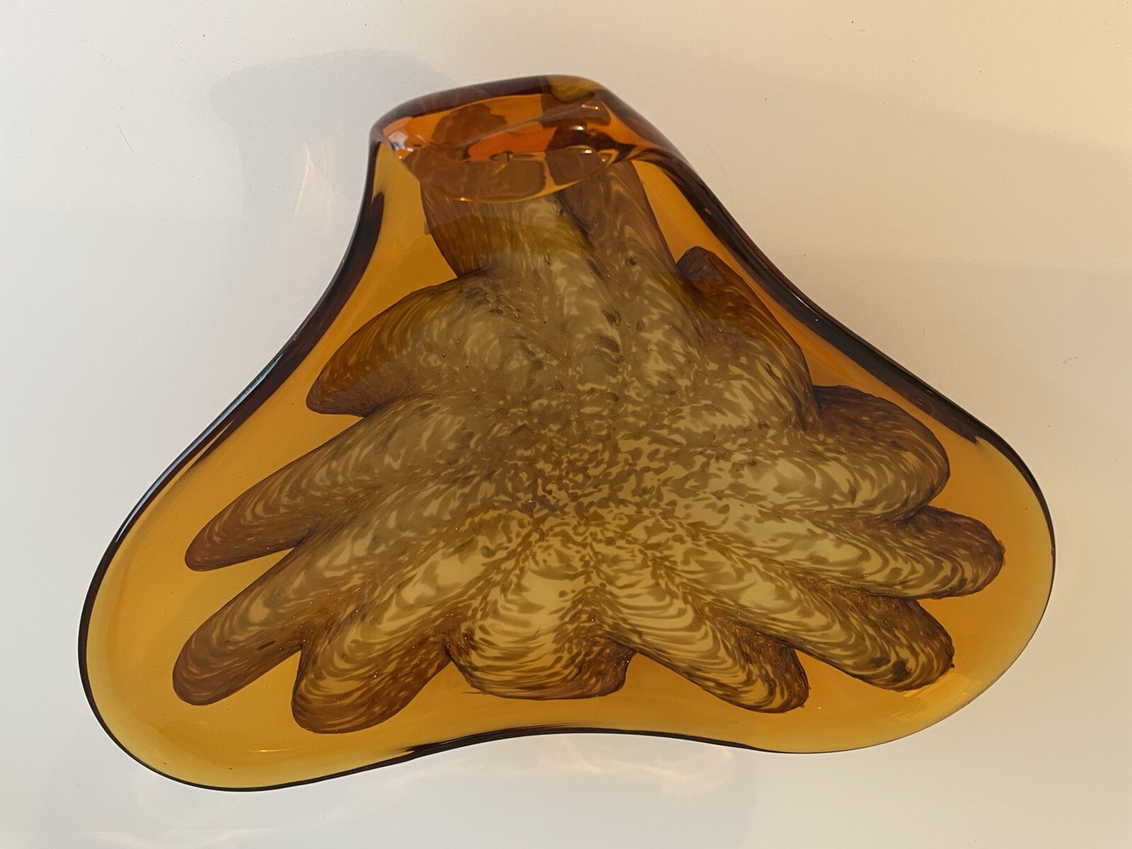 Vintage Murano Art Glass Hand Blown Thick Heavy Bowl Dish - Princess House