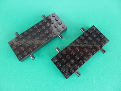 LEGO 2x 30076 Technic Auto Basis Grundplatte Fahrgestell schwarz (040423S3)
