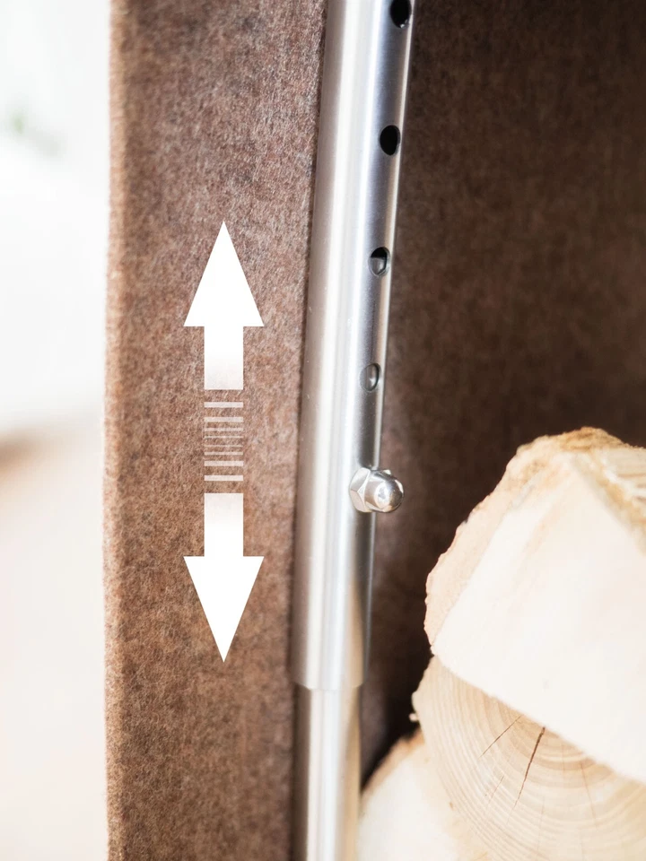 Filztrolley "Bobby" - Kaminholzwagen mit Edelstahlgestell und Außentasche - Bild 4 von 4