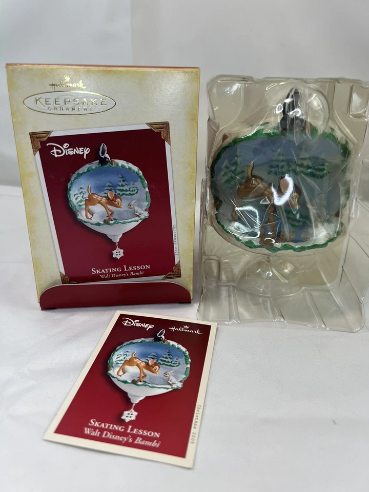 Hallmark 2005 LECCIÓN DE PATINAJE Walt Disney's Bambi Keepsake Ornament Foto 2 de 4