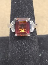 Pre-Owned Red Labradorite Rhodium Over Sterling Silver Ring 4.03ctw