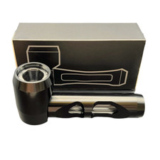 Pipa de vidrio aluminio cuerpo de metal cuenco para fumar tabaco portátil pipa de mano 4"