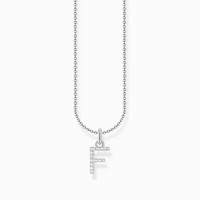 Thomas Sabo Kette Buchstabe F 925 Silber WeißE Steine KE2245-051-14 LäNge 45 Cm