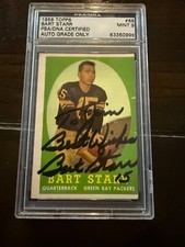 1958 Topps Bart Starr Signed Football Card PSA/DNA Certified Auto 9 Packers HOF