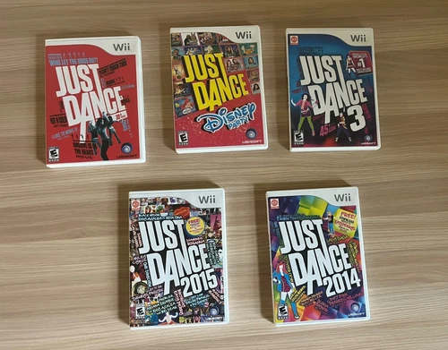 Nintendo Wii Just Dance Bundle - 5 Games /w Manuals - Tested & Working