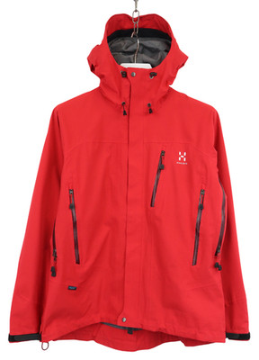 HAGLOFS Proof Damenjacke L Rot Wasserdicht Reißverschluss Brusttasche Stehkragen