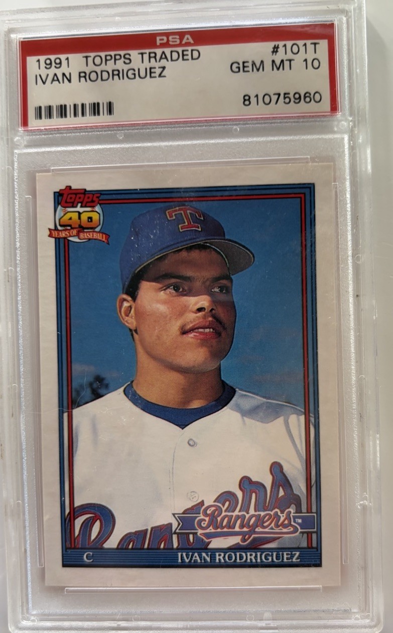 1991 Topps Traded 101T Ivan Rodriguez PSA 10 Gem Mint HOF Texas Rangers Tigers