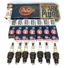 AC Spark Plugs 45FFS Fire Ring Set of 7 Vintage NOS