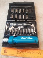 Vintage Makita Socket & Quad-Driver  Bit Kit w/Case Incomplete