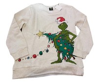 NEW KIDS DR. SEUSS ENTERPRISES IVORY GRINCH CHRISTMAS SWEATSHIRT SIZE XL