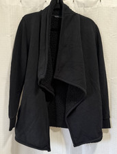 Abercrombie Fitch Women s Black Sherpa Fleece Open Front Jacket Size M