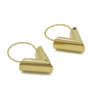Louis Vuitton Essential V Hoop Earrings GP Gold M61088 W16xH25mm Accessary Auth