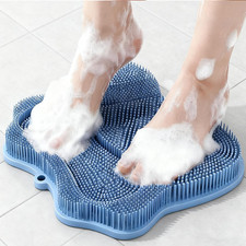 Shower Foot Scrubber Mat,Wall Mounted Back Scrubber Silicone Bath Massager Cushi