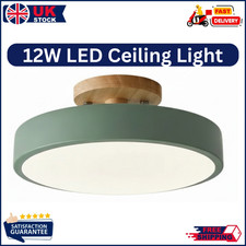 12W LED Ceiling Light 3-Color 3000/4000/6000K Modern Wood Flush Mount for Room