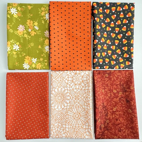 6 Fat Quarter Bundle Cotton Quilting Quilt Fabric Beautiful FALL Colors - Picture 2 of 5