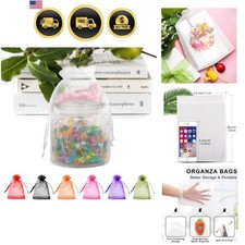 50 PIEZAS Bolsas de Organza 6x9 Grandes Blancas Bolsas de Regalo para Caramelo Bolsa Joyería...