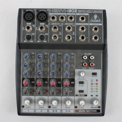 Behringer XENYX 802 8-Input 2-Bus Analog Mixer Device Only Untested