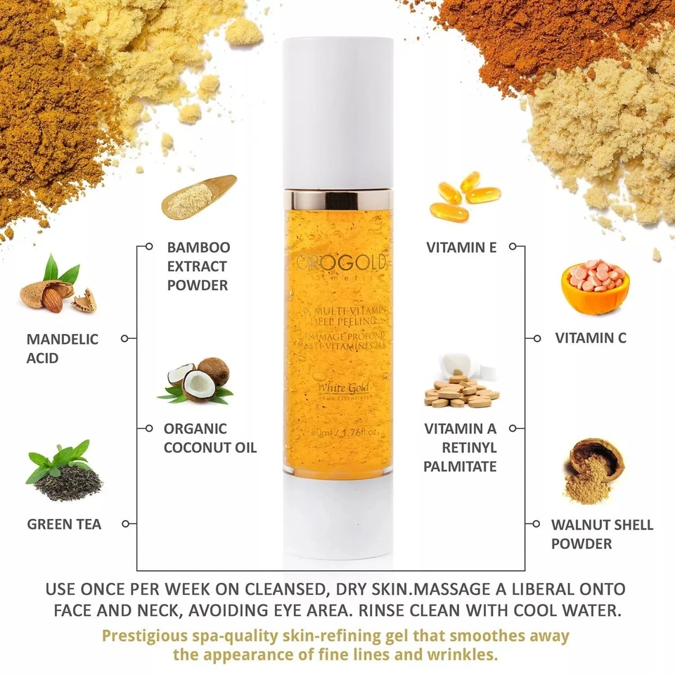 NIB! Orogold White Gold 24K Multi-Vitamin Deep Peeling Face Exfoliating Peel Gel - Image 2 of 4