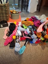 Huge Lot of Embroidery Floss Skeins Mixed Colors. Over 50. Brand New
