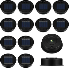 Jeyiour 12 Pack Solar Light Replacement Tops 2.76 In, Black 
