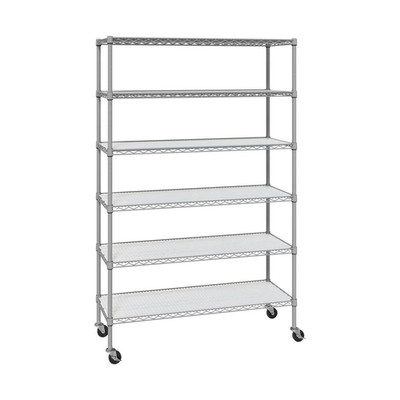 Ultra Durable 6-Tier NSF Household Steel Shelving Unit W/ Shelf Liners, 48 In. W