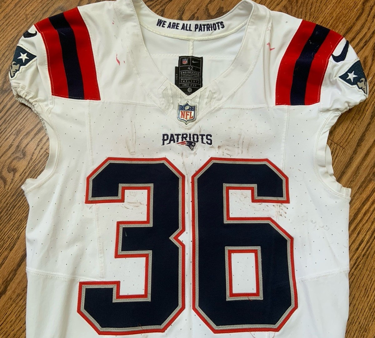 2023 New England Patriots Nike Authentic Game Used Nike Football Jersey  Harris
