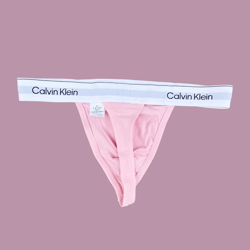 Calvin Klein CK Hombre Rosa Icono Algodón Tanga Tanga Ropa Interior S M L XL Foto 4 de 4