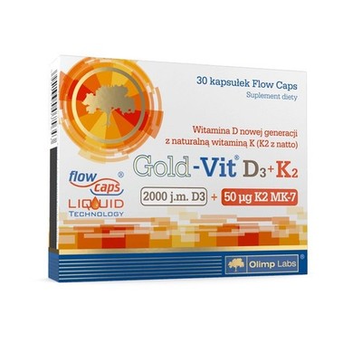 Olimp Gold-Vit D3 2000 IU + K2 50 μg Vitamin D & K 30 Kapseln