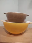 Vintage PYREX Cinderella Nesting Mixing Bowls 441,442 Town/Country Brown, Orange