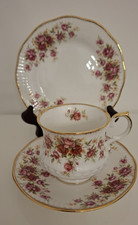 Queens Bone China Rosina Elizabethan Queen's Rose Vintage Trio Cup Saucer Plate