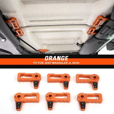 6X Orange Hardtop Removal Switch Knob Handle Cover For Jeep Wrangler JL JT 2018+