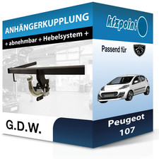 Für Peugeot 107 09.2005-jetzt G.D.W. Anhängerkupplung abnehmbar neu