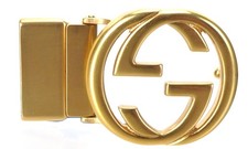 Authentic GUCCI Gold GG Interlock Belt Buckle Italy Unisex fits 30mm width belt