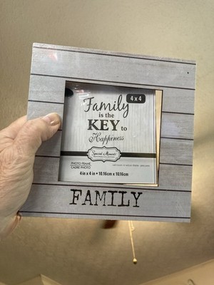New 'Family Is The Key To Happiness Special Moments Photo Frame 4''x4''