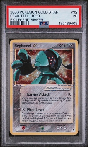 Pokemon Registeel Holo Legend Maker 92/92 Gold Star PSA 1