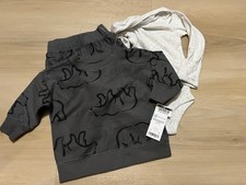 NWT Carter  s 3 Piece Layette Set 3 Months Gray Top Bottoms Bear