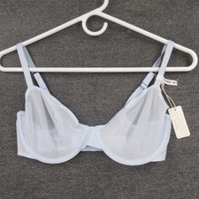 Aerie Smoothez Bra Womens 34D Sheer Balconette Underwire Bra Light Blue
