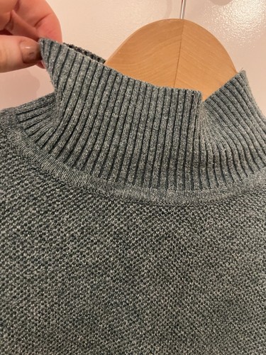 M&S dark sage high neck knitted jumper long sleeve size small s 8 10 wool blend - Picture 8 of 8