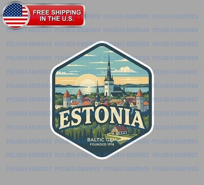 Estonia Country Bumper Vinyl Decal Sticker Souvenir Travel Map Euro A