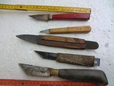5 alte sattler-schuster- leder-messer