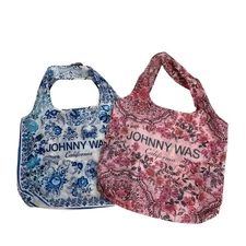 Johnny Was Floral Print Reusable Shopper Tote Bags