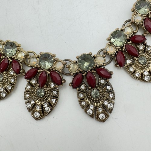 Stella & Ruby Statement gorgeous jewel tones faux opal rhinestone necklace Metal - Picture 4 of 13