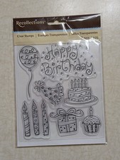 Recollections Clear Stamps Happy Birthday 7 Pieces