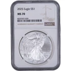 2025 $1 American Silver Eagle ~ NGC MS 70