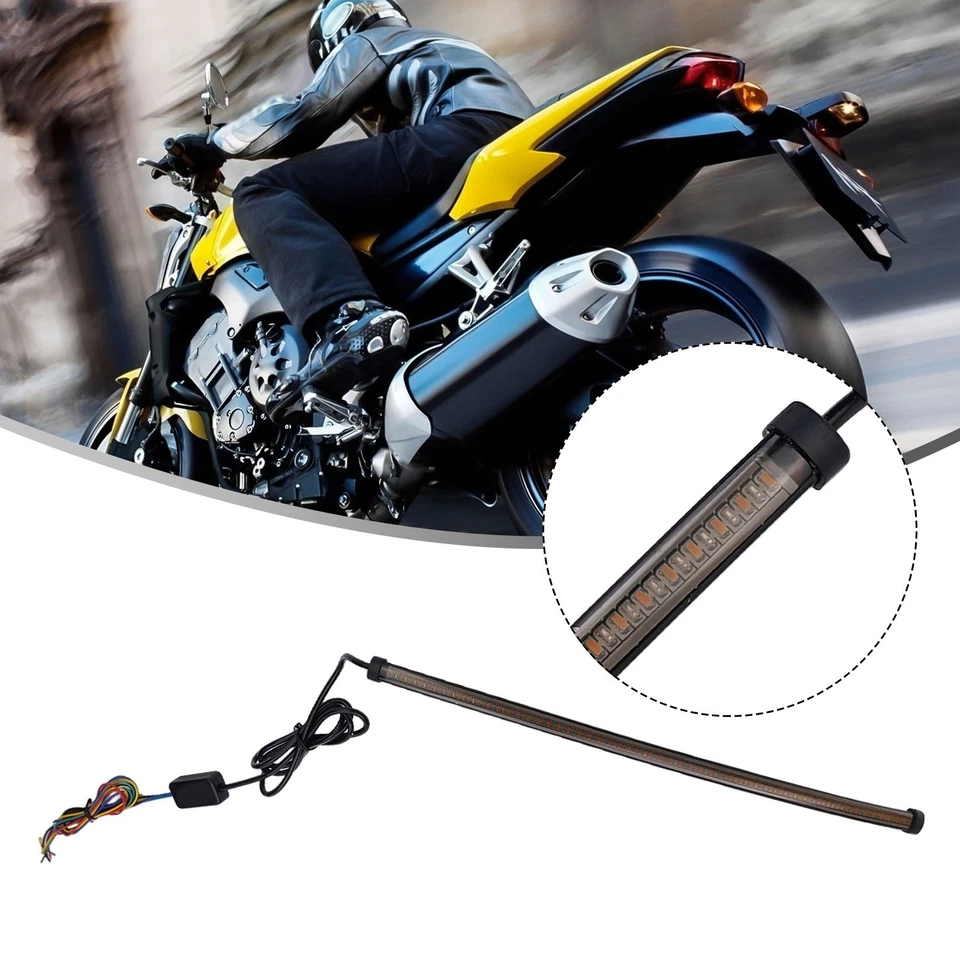 30CM LED Motorcycle Signal Light Flexible Brake Strip Sequential Tail Light - Image 2 of 4