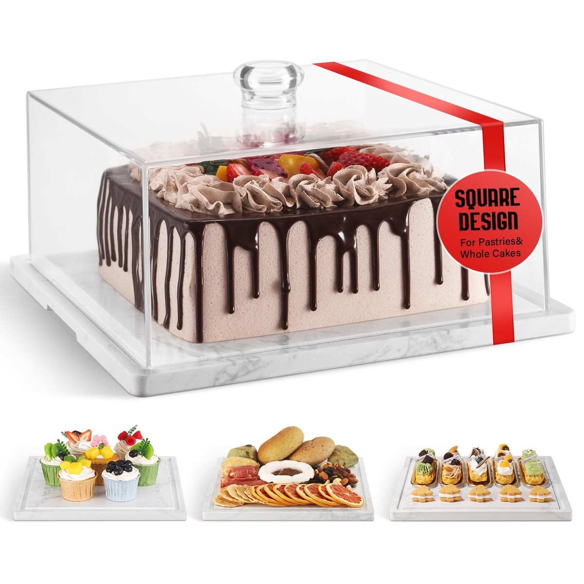 Rectangular Cake Square Cake Plate With Cover Rectangular Cake - Main Image