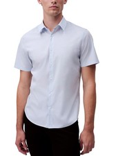 Calvin Klein Mens Slim Fit Stretch Cotton Shirt Large Sky Writing - NWT 75