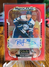 2025-26 OPC Platinum Red Rainbow Autographs RA-BJ Boone Jenner - Columbus