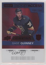2021-22 Credentials 2020-21 Debut Ticket Access Red 108/199 Gage Quinney #61 0c3