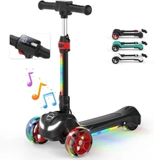 B2 Electric Scooter, Kids 3-12, 3-Wheel Foldable, 3 Heights, LCD Display.